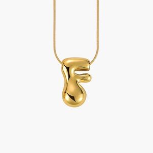 CAPE DIABLO Golden Glow Bubble Letter Initial Necklace